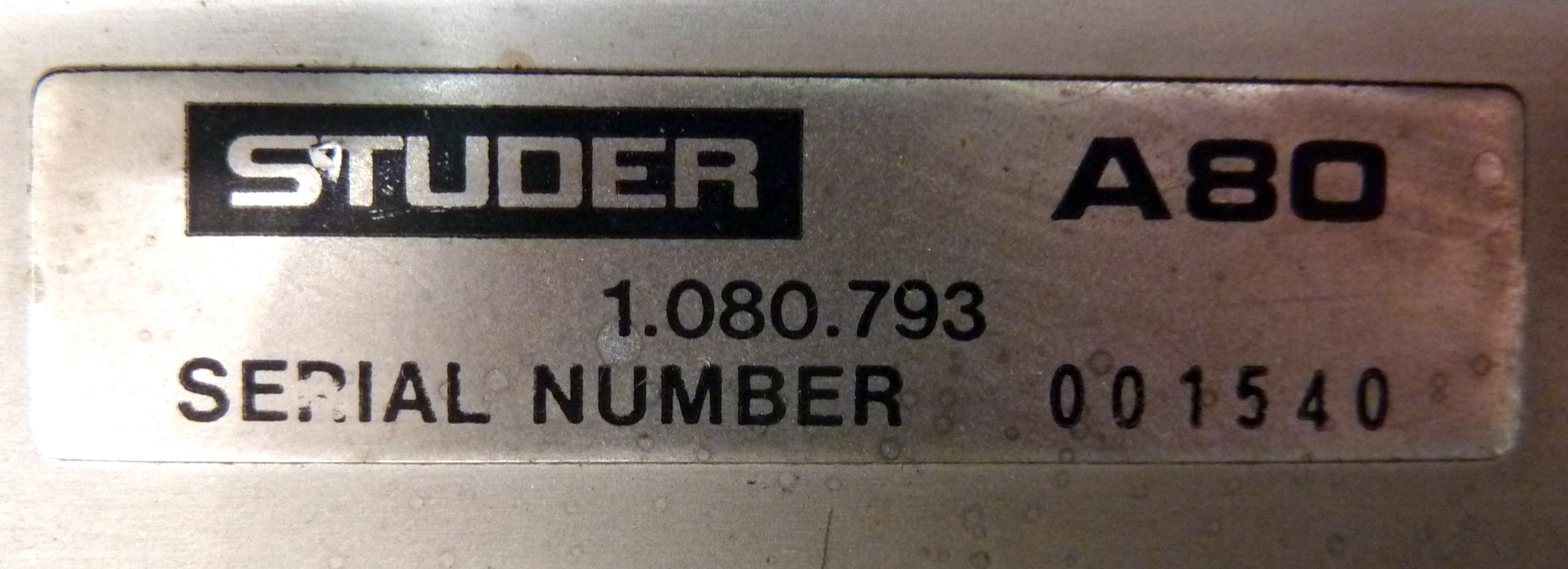 Купить STUDER A80, блок 1